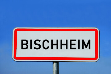Obraz premium place-name sign Bischheim