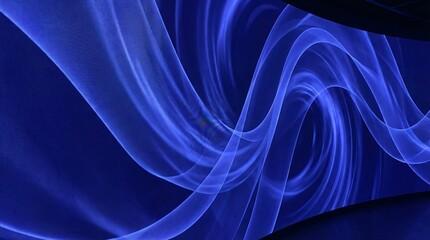 Obraz premium Abstract blue wave pattern with flowing curves and vibrant colors.