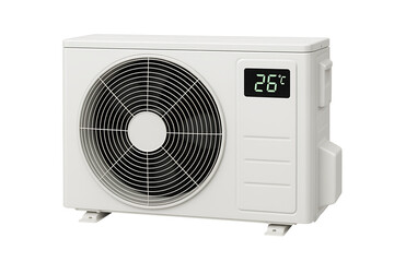 Outdoor air conditioner condenser unit isolated on transparent background