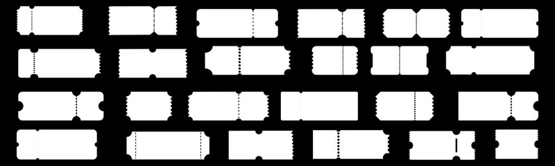 A collection of blank tickets with various shapes. vector illustration © MR.AK
