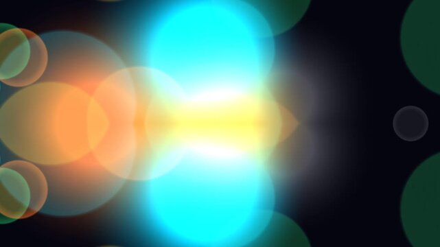 Vibrant multicolored glowing orbs on a dark background with a white space below, captured with bokeh effect and cinematic lighting.