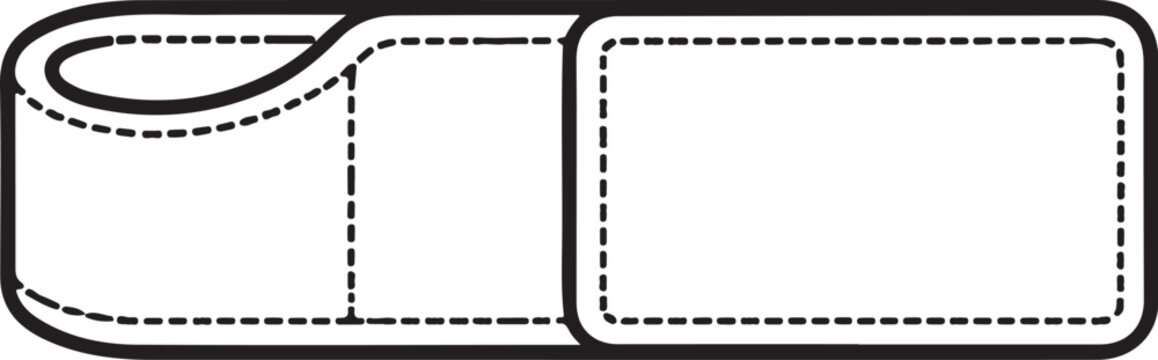 Fishing Rod Strap Velcro Line Art Icon.eps