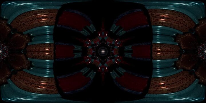 Metaverse ready VR 360 mandala in sacred geometry format, equirectangular environment map and HDRI spherical loop for spiritual dome projection and immersive VJ installations
