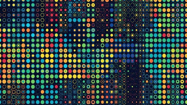 A vibrant and colorful abstract pattern with circular elements