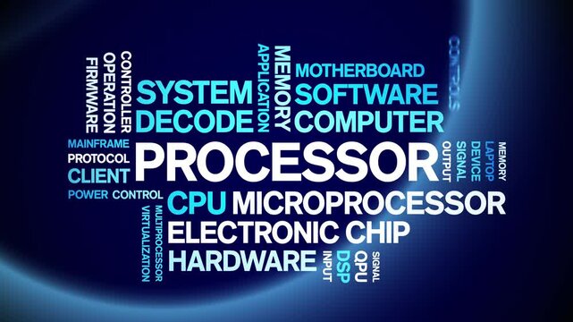 Processor animated word cloud-text design animation tag kinetic typography seamless loop.
