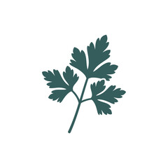 Curly Parsley Top View Flat Solid Color Vector Icon Design