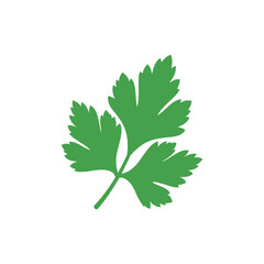 Parsley Leaf Silhouette Illustration, Fresh Herb Vector, Botanical Design, Organic Greenery Icon