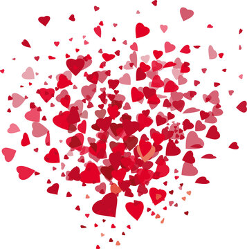 Flat hearts burst background