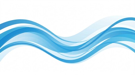 Abstract blue wavy lines on white background.