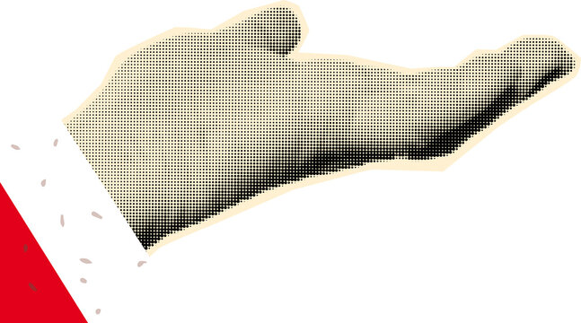 Vintage hand to receive gesture illustration