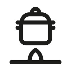 Pressure Cooker Professional Modern Line Icon. Minimal kitchen appliance cooking meal outline design