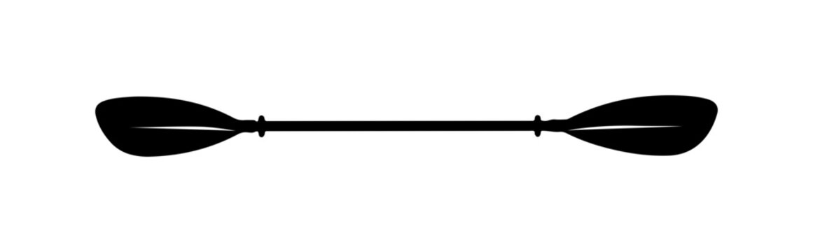 Double-Bladed Paddle Icon - Black and White