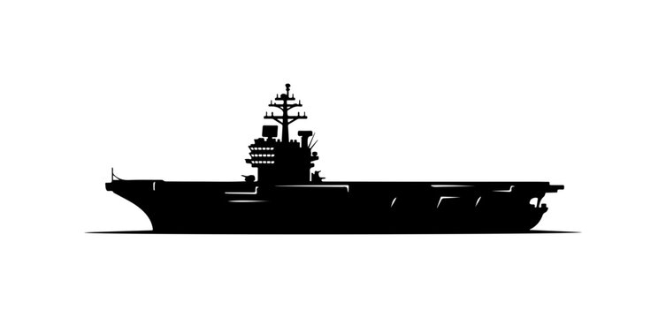 Silhouette of a Modern Aircraft Carrier
