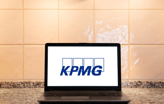 KPMG logo on a laptop screen. Link&ouml;ping, &Ouml;sterg&ouml;tland, Sweden. 02-14-2026
