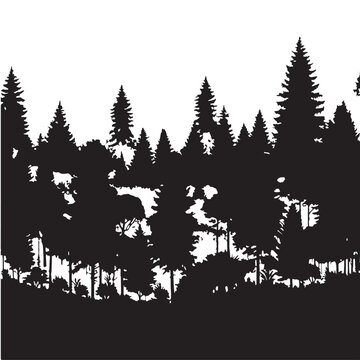 Black Forest protection Silhouette Vector, High Quality Illustration on White Background