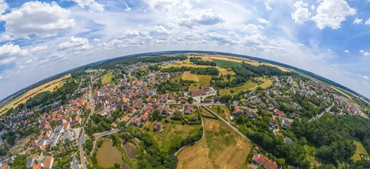 Fototapeten Naturpark Ausblick auf Dietenhofen im Naturpark Frankenhöhe in der Metropolregion Nürnberg im Sommer  © ARochau