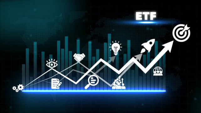 E T F Investment Growth Concept with Financial and Graphs finance stock market