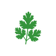 Coriander Leaves Flat Minimal Herbal Vector Icon