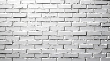 Fototapeta premium White brick wall texture background providing a clean and industrial surface for design layouts. This architectural pattern is suitable for construction or interior design backdrops.