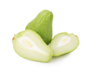 Chayotes on Isolated White Background
