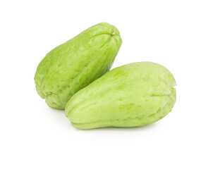 fresh Chayote vegetable isolated on white background