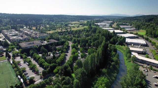 Woodinville, Washington Summer Drone View
