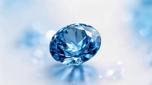 Blue gemstone with reflective facets