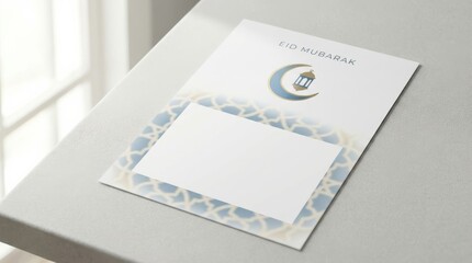 Eid Mubarak Greeting Card Design with Decorative Elements