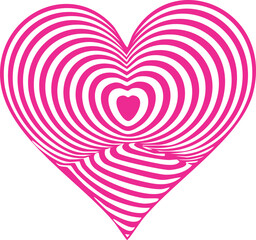 vector heart illustration with a romantic pink pattern shape for a Valentine holiday greeting card design