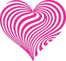 vector heart illustration with a romantic pink pattern shape for a Valentine holiday greeting card design