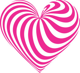 vector heart illustration with a romantic pink pattern shape for a Valentine holiday greeting card design