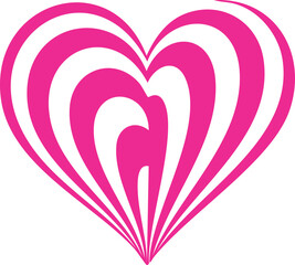 vector heart illustration with a romantic pink pattern shape for a Valentine holiday greeting card design