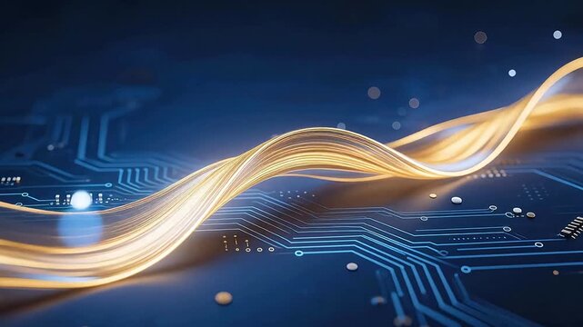 Golden wave on circuit board