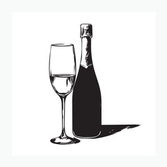 bottle and glass of wine