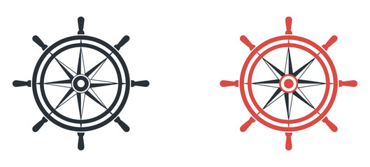 Navigate your journey featuring ship's wheel and compass icon, representing direction, guidance, maritime adventure