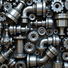 Mechanical illustration of metal pipelines
