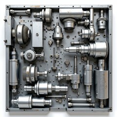 Mechanical illustration of metal pipelines