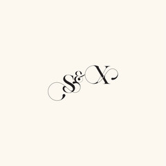 Obraz premium XS letter elegancy and beauty in one look wedding caligraphic logo with monogram concept