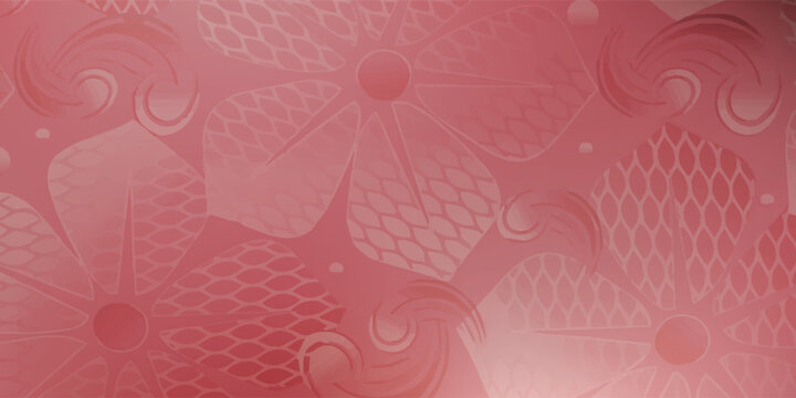 Abstract pink background with subtle fish scale patterns and soft light.