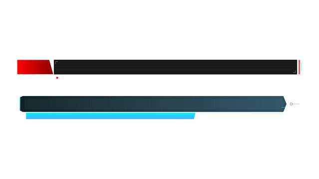 Minimalist lower third graphic with a red accent bar and a blue gradient element on a black background, ideal for video overlays and presentation branding.