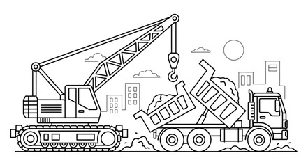 Heavy Duty Crane Truck Construction. © Jmo