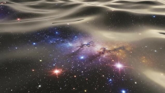 Cosmic Ripples - Visualizing Gravitys Dance with Galaxies and Space-Time.