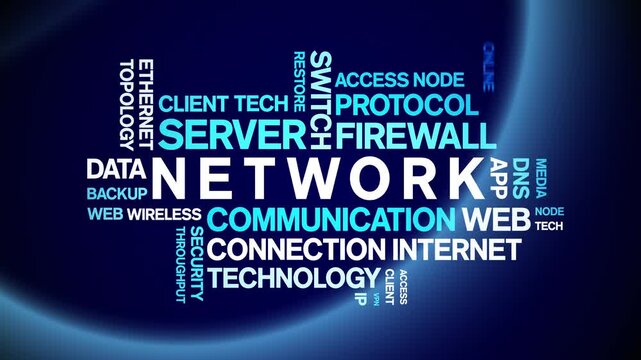 Network animated word cloud-gross domestic product animation tag kinetic typography seamless loop.