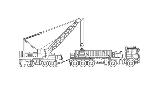 Heavy Duty Mobile Crane Truck.