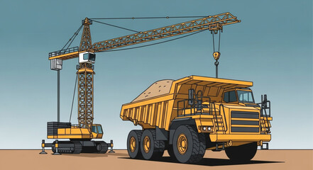 Heavy Duty Mining Truck Crane.