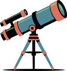 Modern Blue and Orange Telescope on Tripod Stand