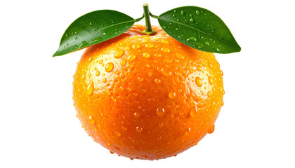 Fresh orange isolated on transparent background, high-quality PNG showing vibrant citrus peel and juicy texture, perfect for fruit, juice, health, and food designs.