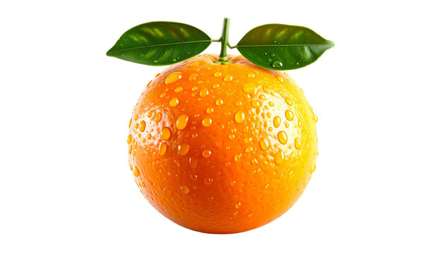 Fresh orange isolated on transparent background, high-quality PNG showing vibrant citrus peel and juicy texture, perfect for fruit, juice, health, and food designs.