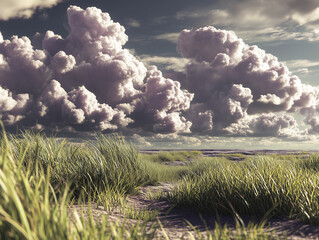 clouds over the field