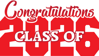 red congrats class 2026